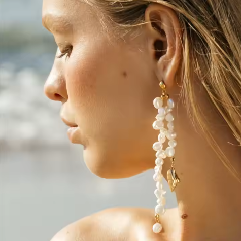 Ocean Spire Freshwater Pearl Earrings